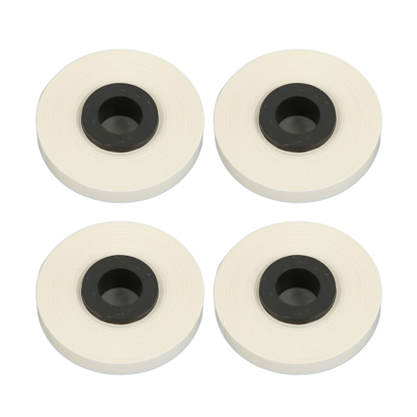 4 rullaa etikettinauhaa 6 mm leveä 8 m pitkä läpinäkyvä tulostus itseliimautuva etiketintekijän nauha MAX LM 370 380 390 valkoinen