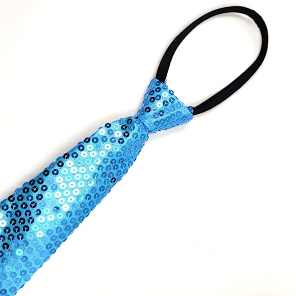 Herr Sequin Slipsar Självbundna Shine Skinny Halsduk Mode Cos Light Blue