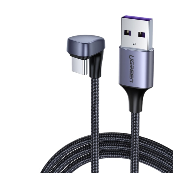 USB C-kabel U-form 6,6 fot 3A Typ C Snabbladdning Nylon Brai
