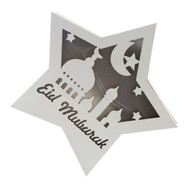 Ramadan Eid Mubarak Pentagram Lys Blød Lys Buksbom Bærbar Eid Håndværk LED Lys til Træ Have JM01941