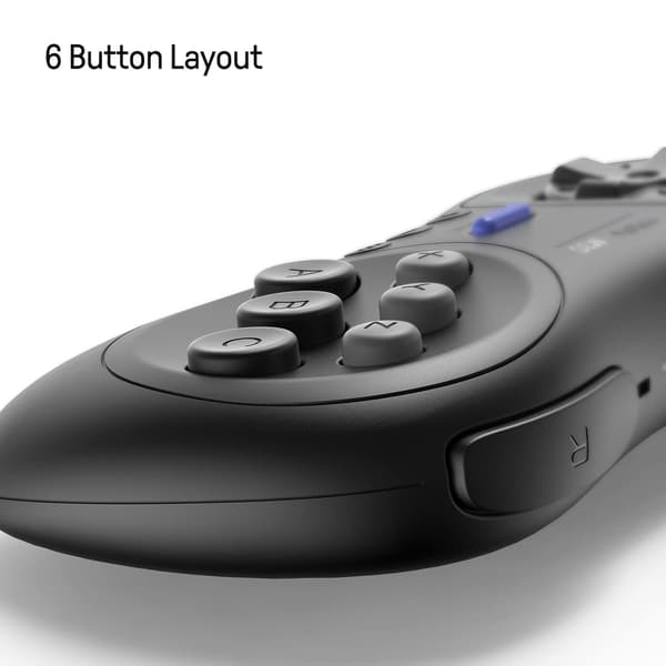 M30 Trådløs Bluetooth Controller Retro Gamepad til Switch, PC Windows, MacOS, Android, Raspberry Pi med Sega Genesis & Sega Mega Drive Style (Sort Black