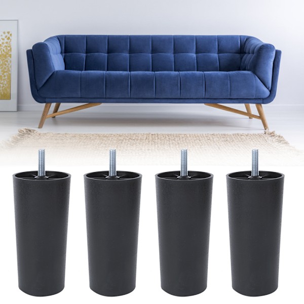 4 stk. Møbelfødder i plast til sofa, skab og møbler, hardwaretilbehør M8 skrue KR-S014