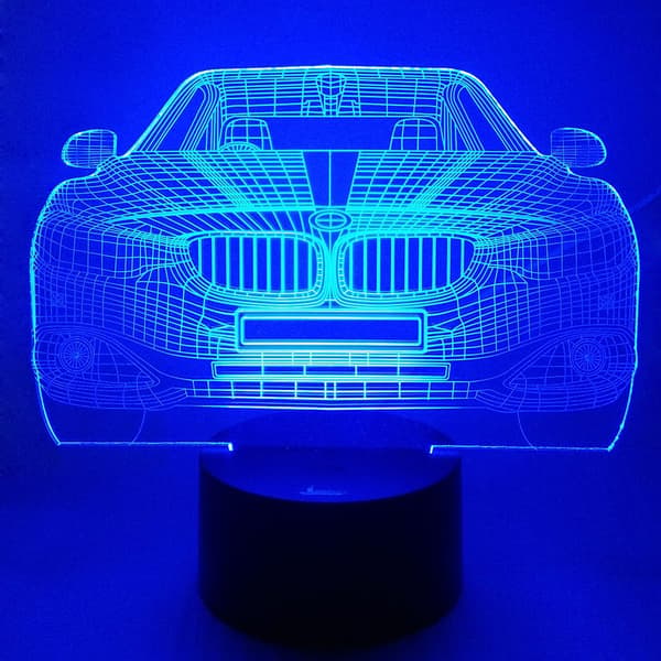 Cool Car 3D Natlys LED Illusion Lampe Sengelampe Bordlampe
