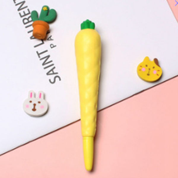 Mjuka pennor söta mjuka lindra stress smidigare skrivning Kawaii gelbläckpenna för semestergåvor skolmaterial ananas