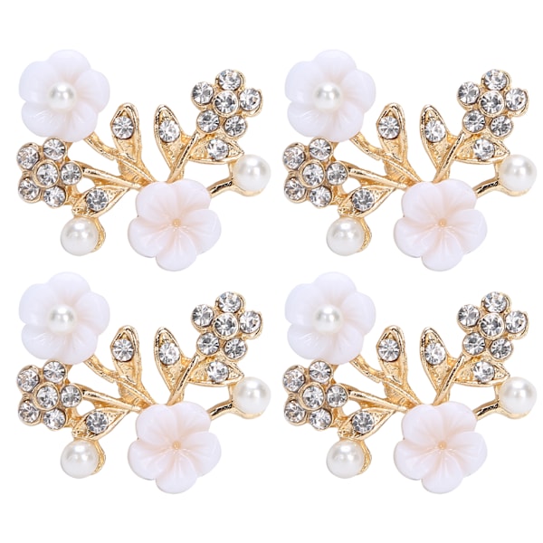 4 stk hule krystall blomstform spenne klær vesker sko spenne dekorasjon tilbehør 3,5x2,2 cm NR.2 perle blomst grenform spenne