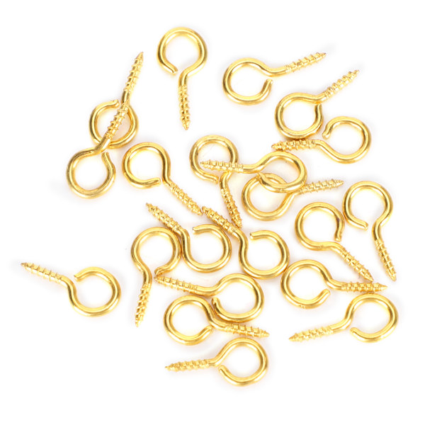 200 st Pärlögla Skruvögla Stift Hängande Koppling Skruv Spik DIY Smyckestillbehör Guld