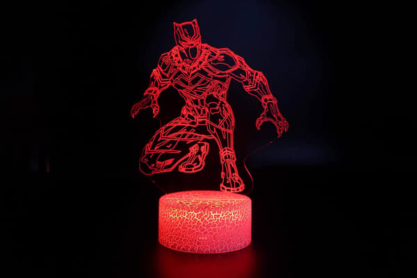 Superhelt 3D Illusjon Nattlys 7 Fargeendringsdekorlampe