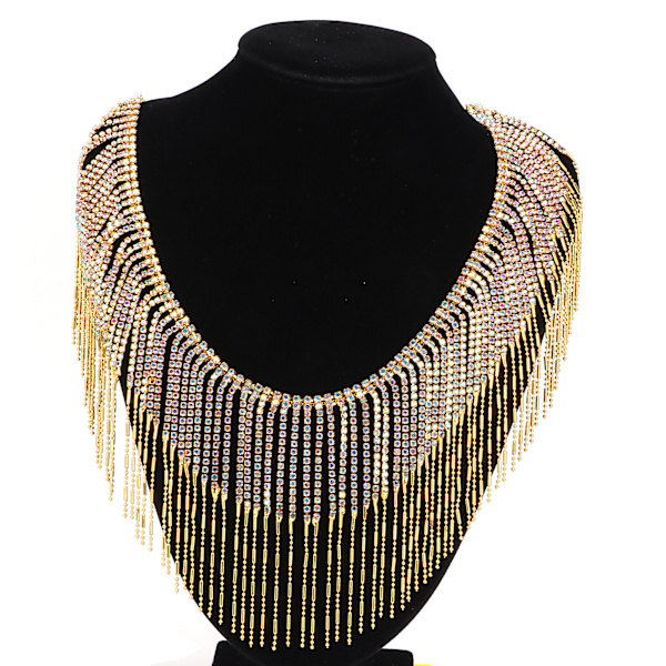 Rhinestone-kjedekopp, skinnende krystallglassdusker, dekorasjon for håndverk, sying, DIY, 1 meter, gull AB-farge