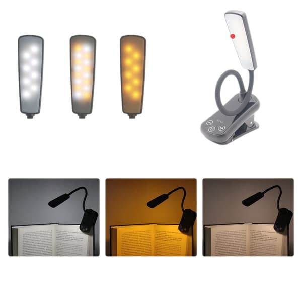 LED Mini Boklampe for Lesing i Sengen, Clip-On Leselys