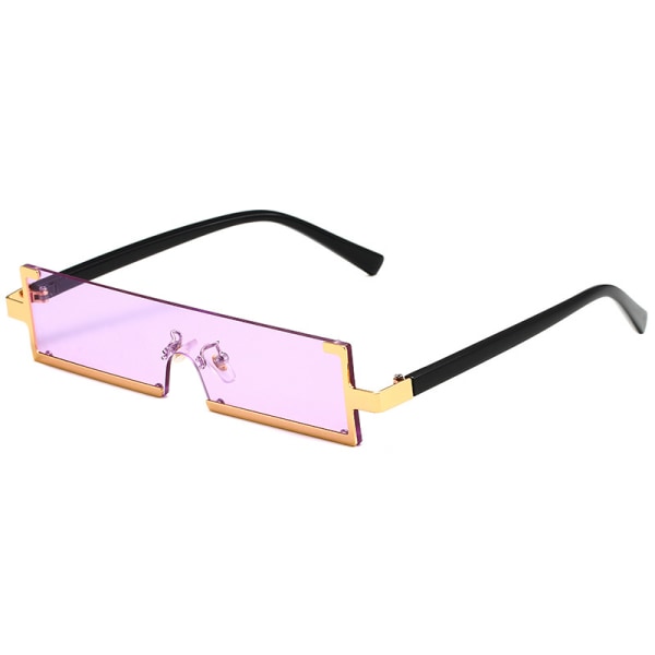 Monolitiska båglösa rektangelsolglasögon för kvinnor män Vintag