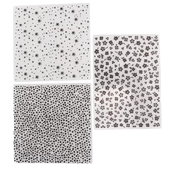 3 stk. Embossing-mapper, dekorative plastmaler for DIY-skrapbøker og kortlaging