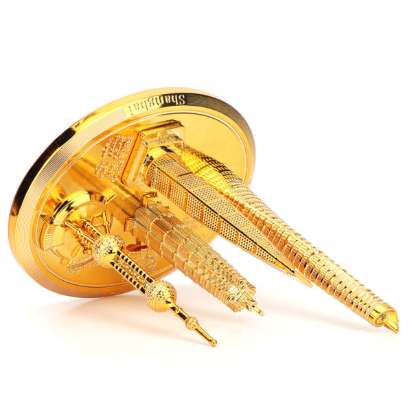 Shanghai Building Collection Modell Oriental Pearl Tower Global Financial Center Souvenir Gold S
