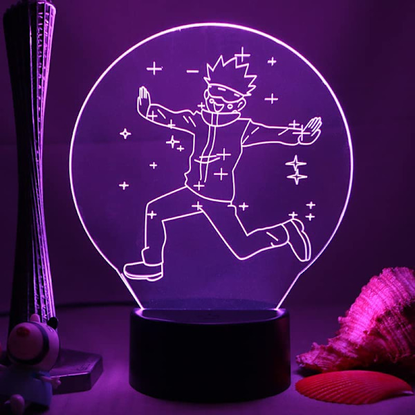 CLYARTPS Anime Jujutsu Kaisen LED-lampa Satoru Gojo för barn