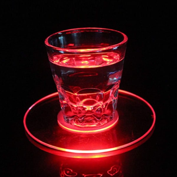 2 kpl LED-valokuppilasin 3-moodia pyöreä muotoinen värikäs valaistus akryylicocktail-alustanko baariklubille circular