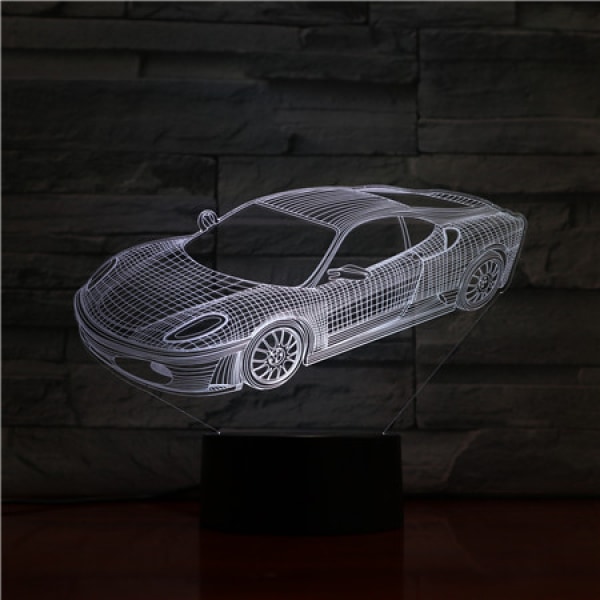 Creative Cars Night Light ,Car 3D Optical Illusion Lamp,Rac