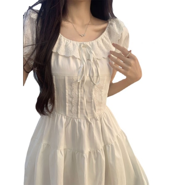 Ærme Sweetheart Neckline Printing Dress Mini Dress M