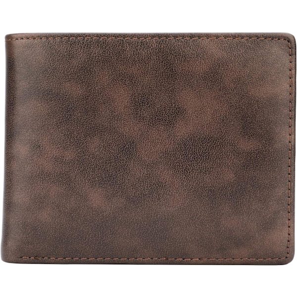 Pung til mænd - ægte læder RFID-blokerende bifold stilfuld pung med 2 ID-vindue Galaxy Coffee