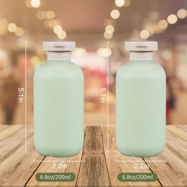2 st 200 ml klämflaskor med snäpplock – påfyllningsbara resebehållare i plast för krämer, lotion, schampo och balsam