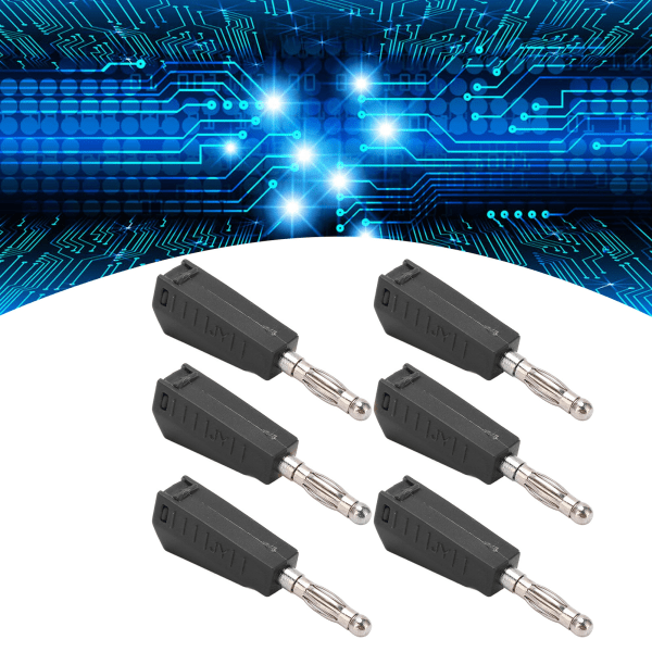 20 stk. banan stik 4mm/0,16 tommer lav transmissionssignaltab, stabilt strøm, kompakt, praktisk elektrisk stik, sort