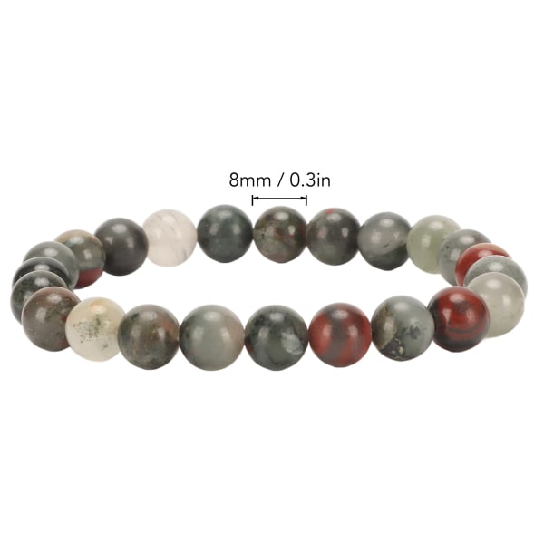 Elegant perlearmbånd med diameter 8mm strækbar naturkrystalarmbånd til unisex meditation dekompression gave Africa Bloodstone