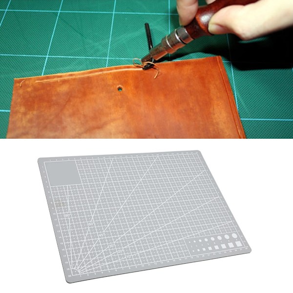 A4 rutnät PVC skärmatta Självläkande papper Läder Tyg Skärbräda (Grå)