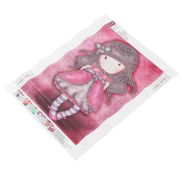 Rhinestone Maleri Kit Lille Pige Mønster Skinnende Udsøgt Enkel Betjening DIY 5D Maleri Kunst 30x40cm