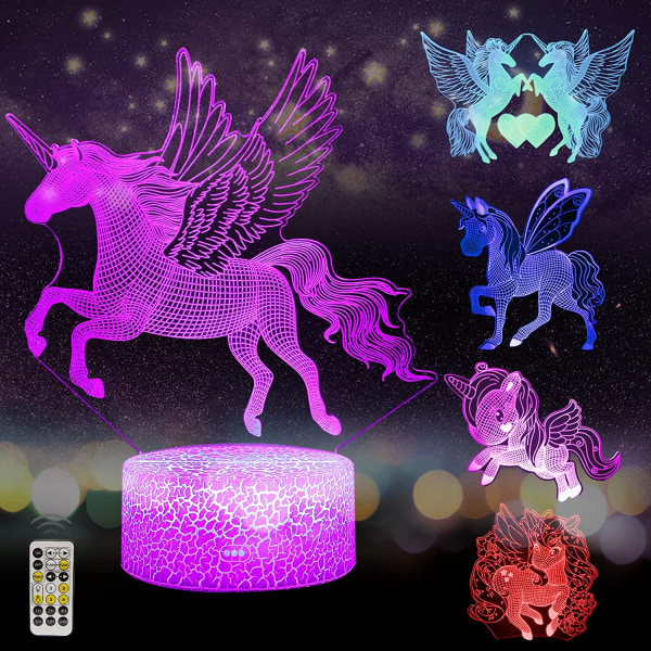 Unicorn 3D Night Light for Girls Room 5 Pattern Led Light Il