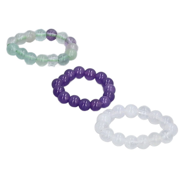 3 st kristallpärlade ringar 0,16 tum diameter vattentät ångestlindring elastiska pärlade fidget ringar för dekoration meditation typ 1