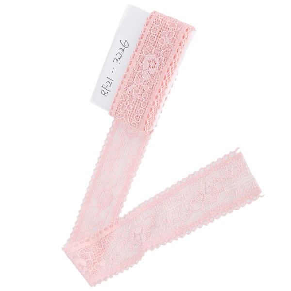 Spetsband Rosa Vågmönster Nylon Dekorativ Kant Sytillbehör 3cm Bredd 10 Yards Lång