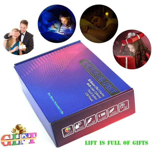 Rullskridsko LED 3D Illusion Nattljus USB Hjulskridsko S