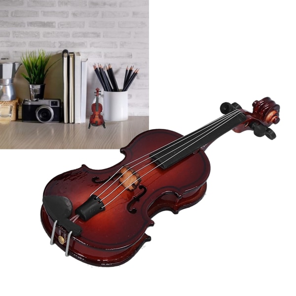 Violin Model Mini Utsøgt Musikinstrument Dekorativt Håndværk Ornament til Hjemmekontor Dekoration