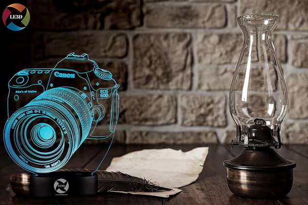 3D Optisk Illusions Natlampe - 7 LED Farveskiftende Lampe