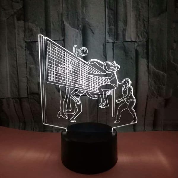 3D Play Volleyball Nattlys Bord Skrivebord Optisk Illusjon L