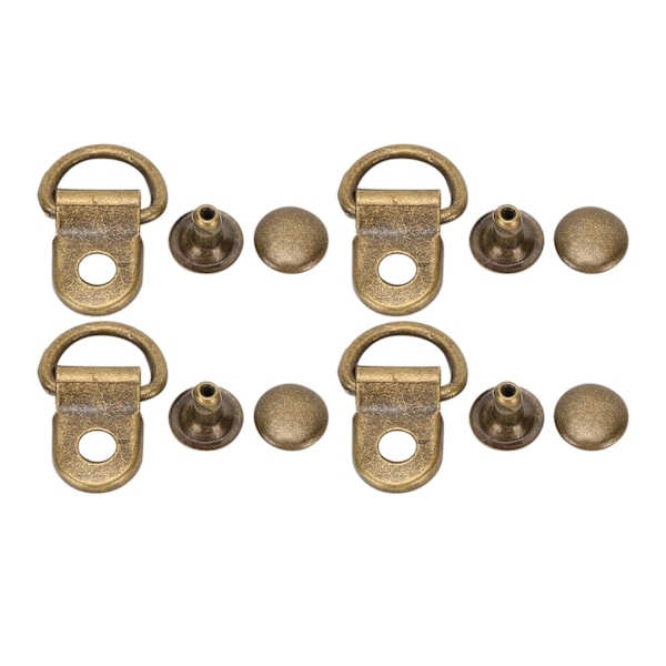 100 sæt snørebånds-øje med D-ring og spænde i messing til sko, lædertasker, gør-det-selv-nitteværktøj, bronze, 9x14mm