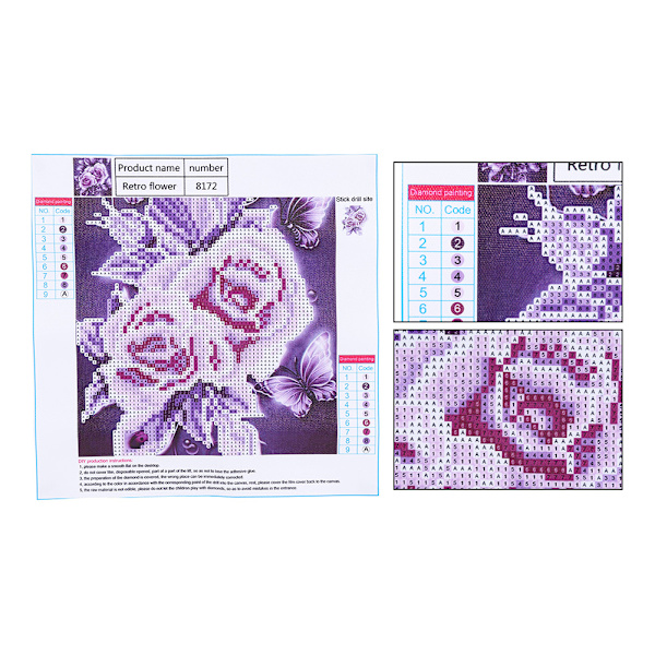DIY Handgjord Rhinestone Broderi Målning Korsstygn Hantverk Kit för Hemvägg Dekor