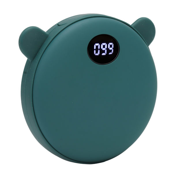 Ladattava kädenlämmitin, söpö karhu, 5200 mAh, 3 lämpötila-asetusta, taskukokoinen sähkökädenlämmitin puhelimeen, tablettiin, talvi, vihreät karhun korvat