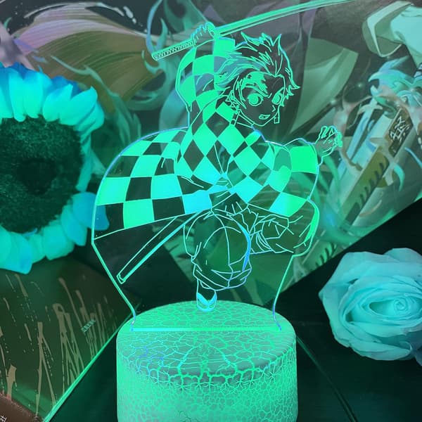 3D Illusion Anime Lampe til Børn, Farveskiftende Natlamper