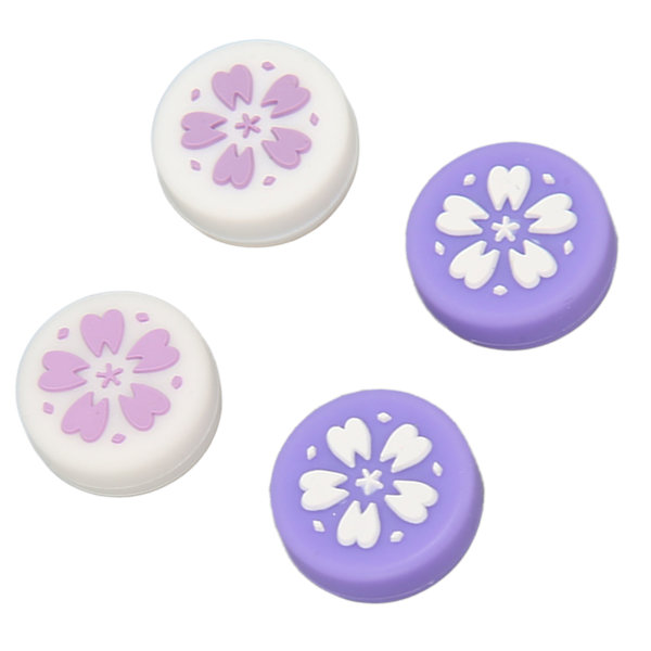 4 st tumgreppskydd för Switch mjukt silikon förhindrar halkersättning joystick-skydd tumgreppskydd för Switch Lite lila