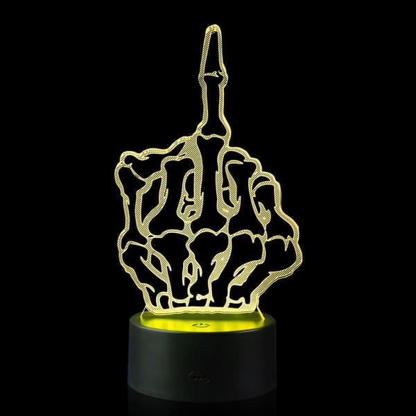 3D Illusjon Langfinger Tommel Opp Nattlampe med 16