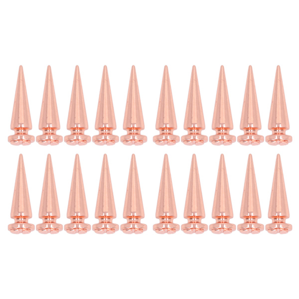20 st spiknit med kon 10x29mm roséguld färg kläddekoration set kit för väska