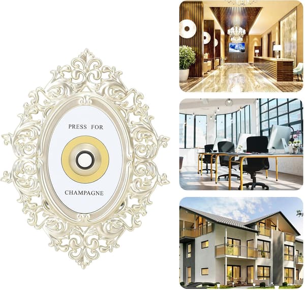 Utsmyckad Champagne-ringklocka - Tryck för Champagne-service, Elegant Väggmonterad Design för Evenemang & Gästfrihet