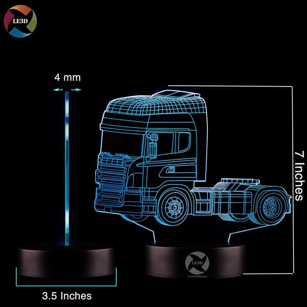 3D Optisk Illusjon Nattlys - 7 LED Fargeskiftende Lampe