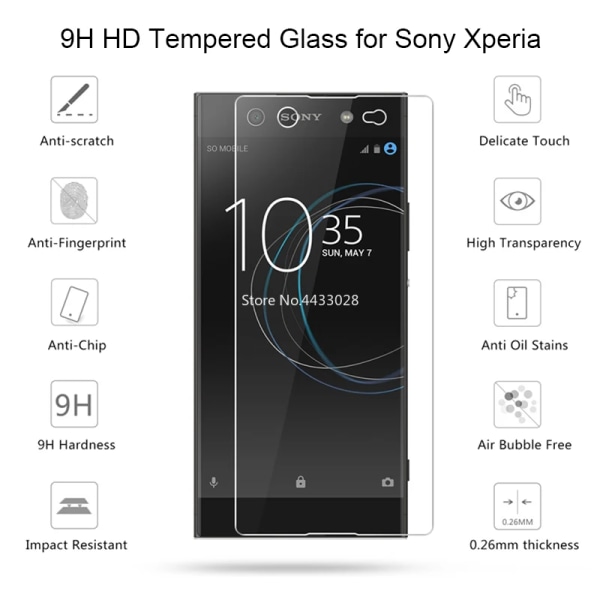 Skyddsfilm glas för Sony XA1 Plus telefon skärmskydd härdat glas