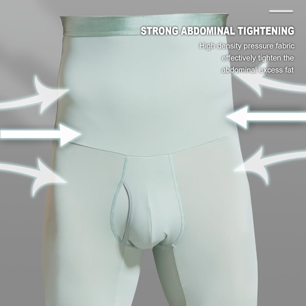 Män Tummy Control Shorts Hög Midja Underkläder Slimming Shapewear Body Shaper Ben Boxer Briefs Light Green M