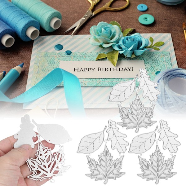 3 stk. DIY bladformet skæredåse Scrapbooking prægning kulstofstål skæredåse skabelon