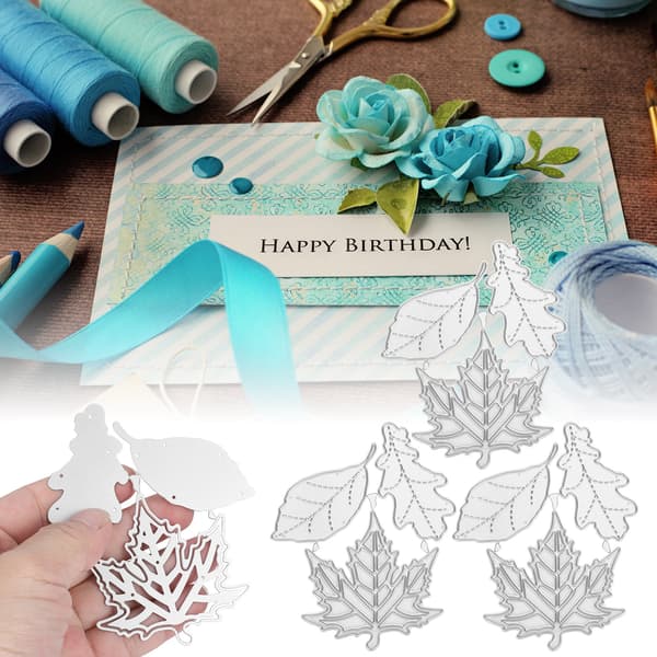 3 stk. DIY bladformet stanseform for scrapbooking, preging og karbonstål