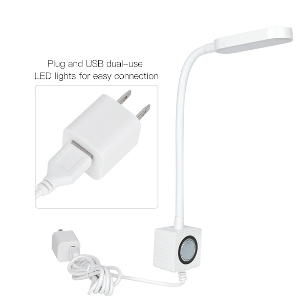 Sy LED-lys til symaskine - dobbelt brug USB og stik med 32 stk. perler (32 stk. lysperler)