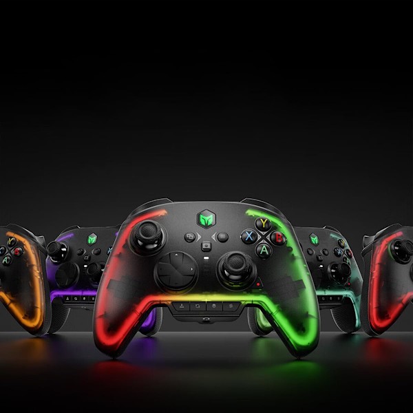 PC-kontroller, Trådløs kontroller med bevegelseskontroll, Hall-trigger, ALPS-joystick, 3,5 mm lyd, for PC Windows/Android/iOS/Switch Pro-kontroller With Charging Dock