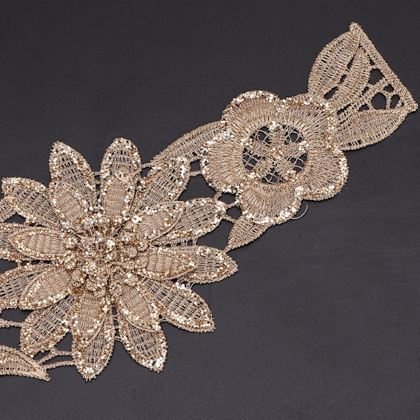 Brudspets Applikation Broderi Krage Halsring Dekoration DIY Sömnad Hantverk (#1)