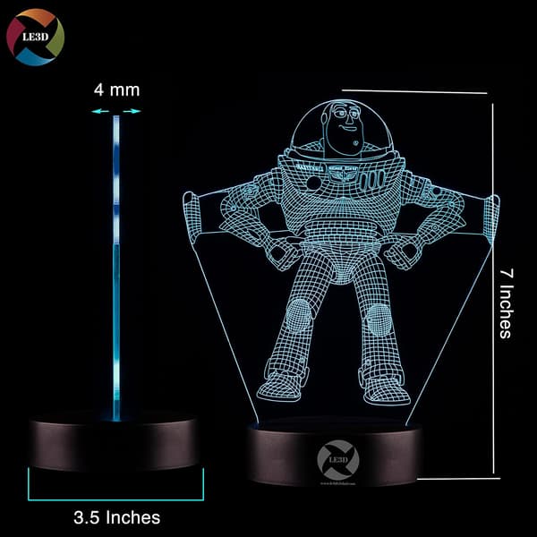 3D Optisk Illusions Natlampe - 7 LED Farveskiftende Lampe